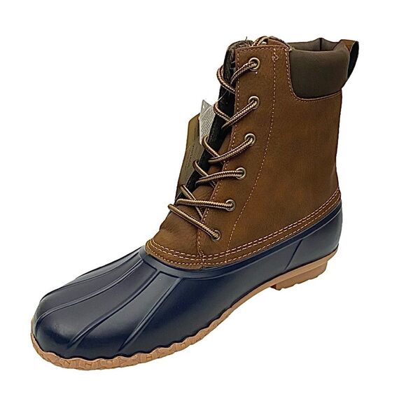 WEATHERPROOF VINTAGE Men's Adam II Duck Boots Navy/Brown 13 Medium Pre-Owned - Picture 2 of 12